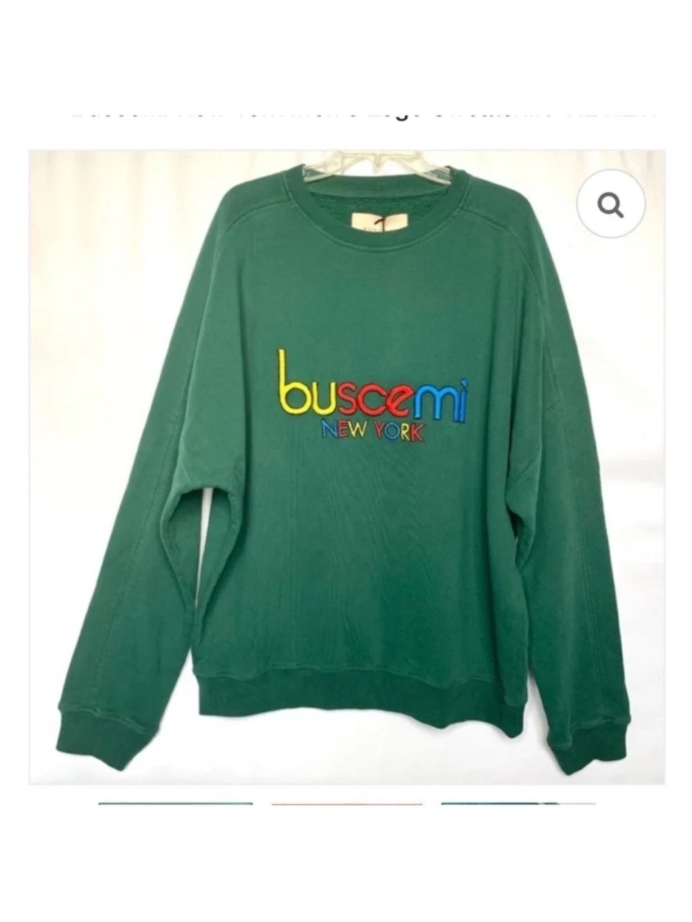 Buscemi Men's Forest Green Logo Crewneck Sweater size medium